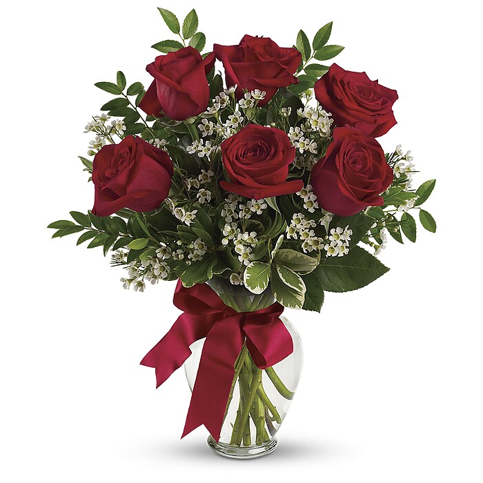 Thoughts of You Bouquet with Red Roses