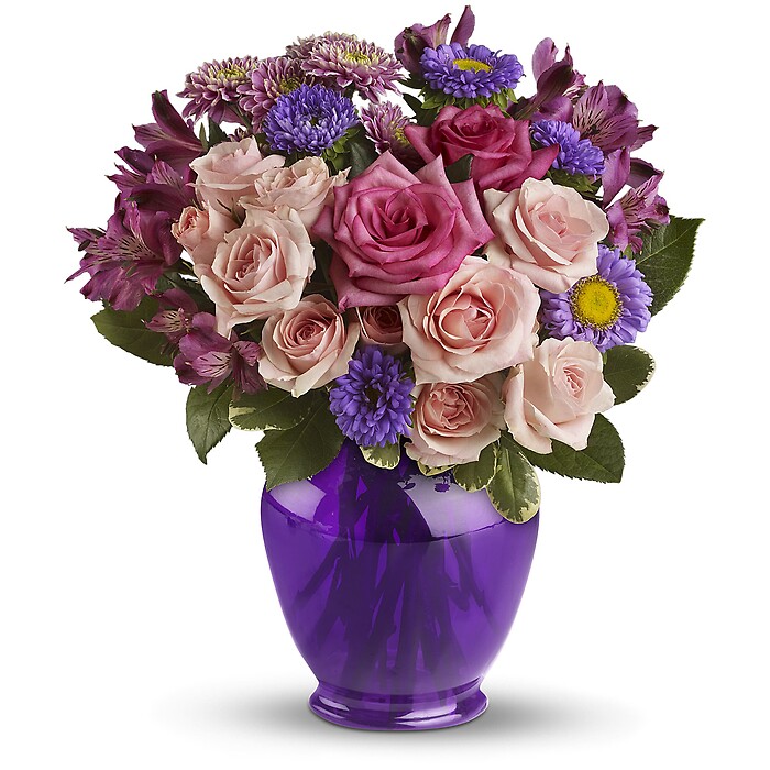 Purple Medley Bouquet with Roses