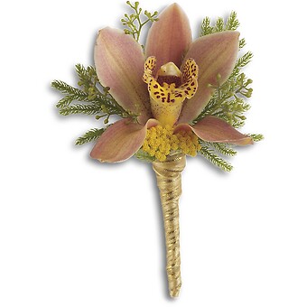 Sunset Orchid Boutonniere Pick-up Only