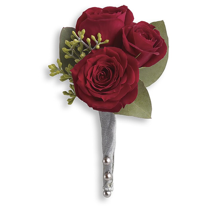 King&#039;s Red Rose Boutonniere Pick-up Only