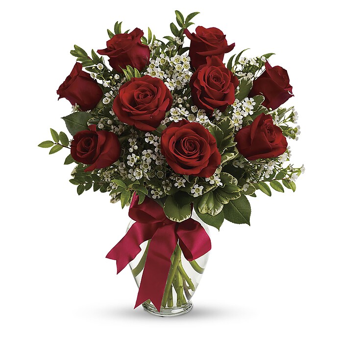 Thoughts of You Bouquet with Red Roses