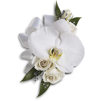 White Orchid and Rose Corsage Pick-up Only