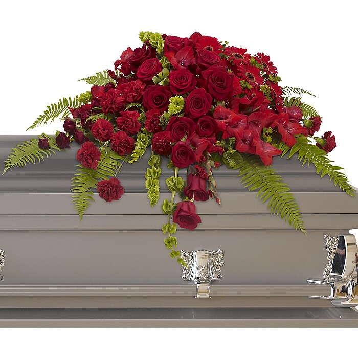 Red Rose Sanctuary Casket Spray