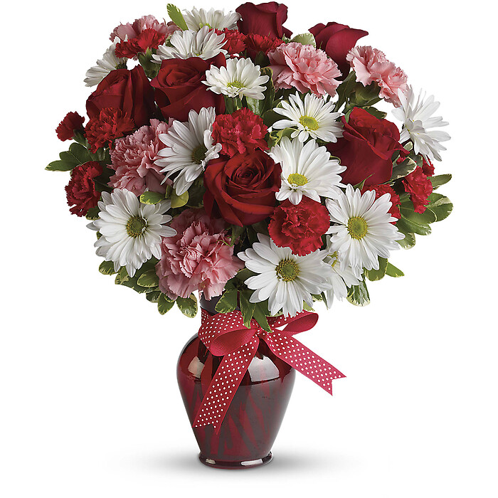 Hugs and Kisses Bouquet with Red Roses