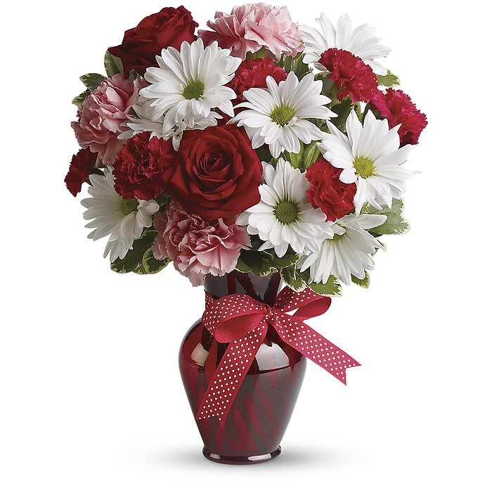 Hugs and Kisses Bouquet with Red Roses